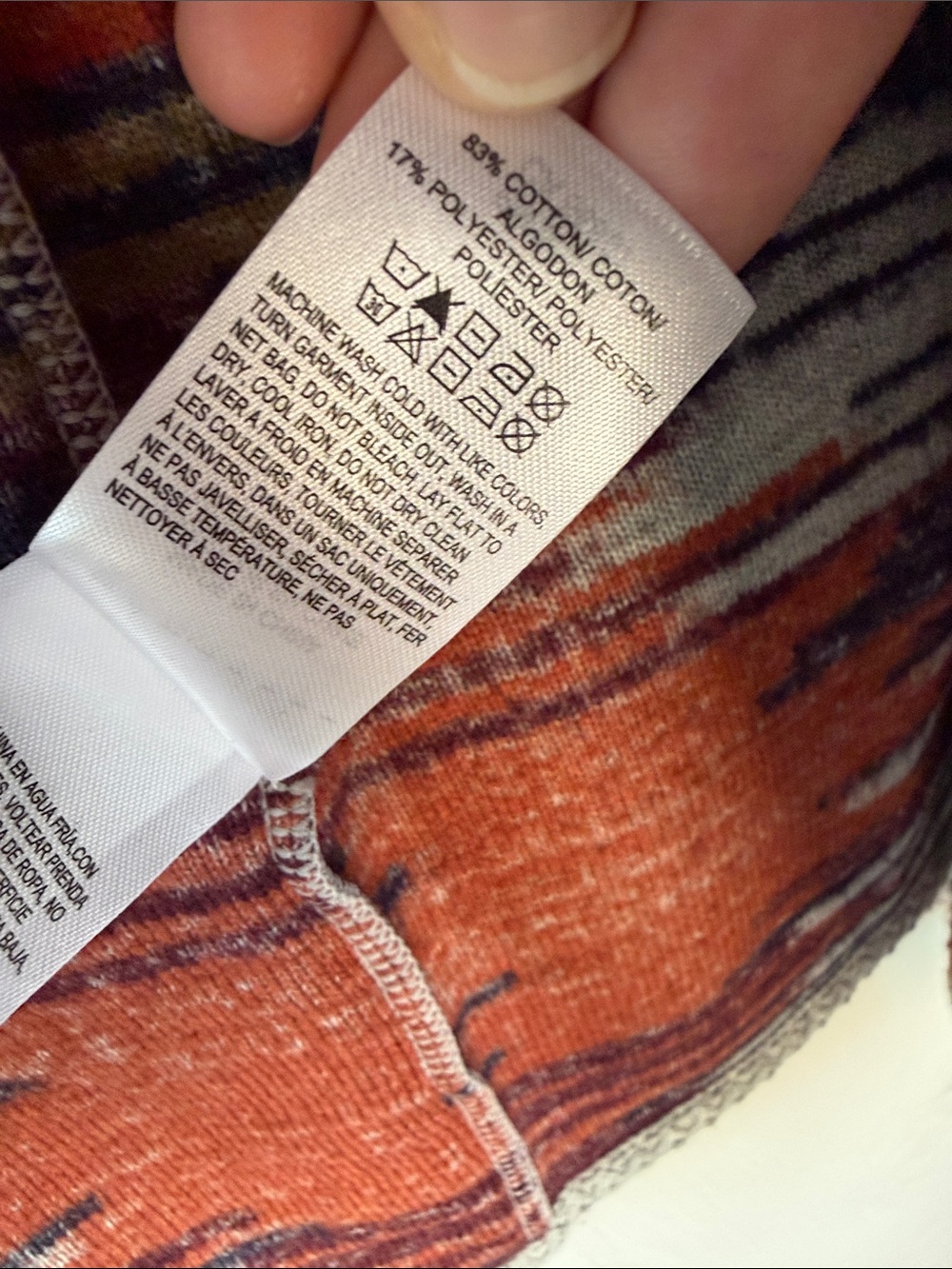 Lucky Brand Rust Multi Patterned Open-Front Cardigan - Picture 5 of 7